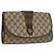 Gucci Borsa Sherry Line GG Supreme Web in PVC beige e oro 156 01 030 Auth BA4458 D'oro