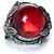 Autre Marque Lyly Erlandsson, der Granada-Ring mit rotem Stein Silber