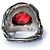 Autre Marque Lyly Erlandsson, der Granada-Ring mit rotem Stein Silber - Ansicht 4