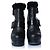 Fendi, botines de cuero negro con shearling - vista 3
