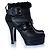 Fendi, botines de cuero negro con shearling - vista 4