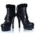Fendi, botines de cuero negro con shearling - vista 5