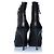 Stivaletti in pelle nera con zip Giuseppe Zanotti Nero Argento - vista 4
