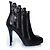 Stivaletti in pelle nera con zip Giuseppe Zanotti Nero Argento - vista 6