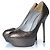 Sergio Rossi, Plateaupumps mit Eidechsenmuster Silber Grau