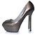 Sergio Rossi, Plateaupumps mit Eidechsenmuster Silber Grau - Ansicht 6