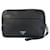 Clutch de couro com logo triangular Prada Preto