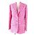 Chaqueta de tweed de algodón y poliamida con botón joya COCO de Chanel Rosa Blanco Azul
