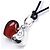 Autre Marque Collana Baccarat Doppio Cuore in Argento 925 Rosso - vista 3