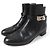 Botas de cuero con hebilla Kelly de Hermès Negro