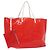 FENDI Zucchino Tote Bag Vinyl Rot Weiß Auth ep10155