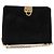 Borsa a spalla Gancini in suede nero e oro Auth BA5012 di Salvatore Ferragamo D'oro