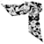 Scrunchie in seta Chanel con nastro Coco Mark Nero Bianco
