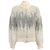 Pull zippé en alpaga gris / blanc à zigzag Peserico