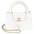 Borsa mini Kelly in pelle bianca trapuntata Chanel Bianco