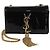Bolso cruzado pequeño Kate de cuero patentado negro de Saint Laurent
