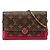 Borsa a spalla portafoglio floreale Monogram Louis Vuitton Marrone Fuschia Monogramma