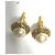 Gemelli vintage in perla finta di Chanel D'oro - vista 2