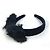 Fascia per capelli Chanel CC Coco in nastro 14K Nero - vista 2
