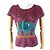 Issey Miyake Polyester T-Shirt PLEATS PLEASE PP63-JK522 Rot Blau