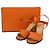 Sandali in pelle e nylon Hermès Arancione - vista 9