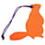 Charm de bolso Hermès Petite Ash Beaver en cuero Epsom Togo Rosa Naranja  - vista 3