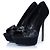 Sergio Rossi, décolleté in satin nero con strass