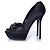 Sergio Rossi, décolleté in satin nero con strass - vista 2