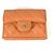Chanel Orange Lambskin Tri-Fold Wallet - view 2