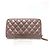 Cartera larga de cuero rosa Chanel