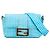 Borsa a baguette mini in nylon convertibile Fendi Blue Joshua Vides