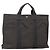 Hermès HERMES Handtasche Her Line MM Canvas Grau Silber Auth 140108 Braun