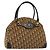 Borsa a mano in tela Trotter Christian Dior marrone oro Auth 140092