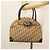 Borsa a mano in tela Trotter Christian Dior marrone oro Auth 140092 - vista 21