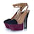 Yves Saint Laurent, décolleté platform in suede tricolore Marrone Nero Porpora  - vista 1