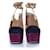 Yves Saint Laurent, décolleté platform in suede tricolore Marrone Nero Porpora  - vista 3