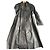 Autre Marque Trench in pelle marrone scuro uomo