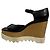 Stella Mc Cartney Sandali con zeppa Elyse in pelle nera di Stella McCartney Nero - vista 4