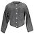 Timeless  Chanel Striped Button-Down Denim Jacket in Black Cotton