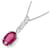 Autre Marque Au750 Ruby Diamond Necklace Red  - view 3