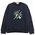 Hermès Pullover aus Baumwolle, Schafsleder und Leder Hermes Chevaux en Symmetrie Blau Marineblau