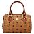 MCM Logogram Vicetos Boston Tasche aus PVC-Leder in Braun und Gold Auth BA4839 Golden - Ansicht 13