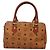 MCM Logogram Vicetos Boston Tasche aus PVC-Leder in Braun und Gold Auth BA4839 Golden - Ansicht 2