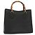 Borsa a mano in pelle nera e oro GUCCI Bamboo 002 2122 0260 Auth ep10191 Nero D'oro