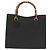 Borsa a mano in pelle nera e oro GUCCI Bamboo 002 2122 0260 Auth ep10191 Nero D'oro - vista 2