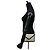 Céline Borsa a Spalla in Tela e Pelle Celine Triomphe Nero Crudo - vista 3