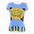 Issey Miyake Camiseta PLEATS PLEASE Flor Tropical con Flecos Azul