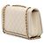 Chanel Blanco Medio Cuero Acolchado Octagonal Cierre CC Crudo - vista 2