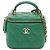 Vanity Chanel Mini CC Verde in Pelle di Agnello Trapuntata con Manico e Catena