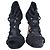 Manolo Blahnik geflochtene Gladiator Sandaletten aus schwarzer Baumwolle - Ansicht 2